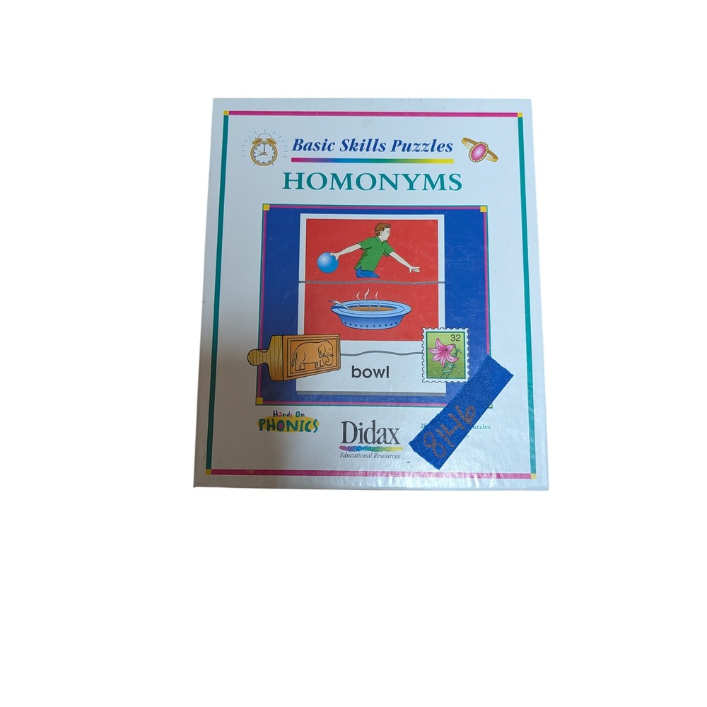 Didax Homonyms Basic Skills Puzzle Kids OS Multicolor Good Educational Phonics